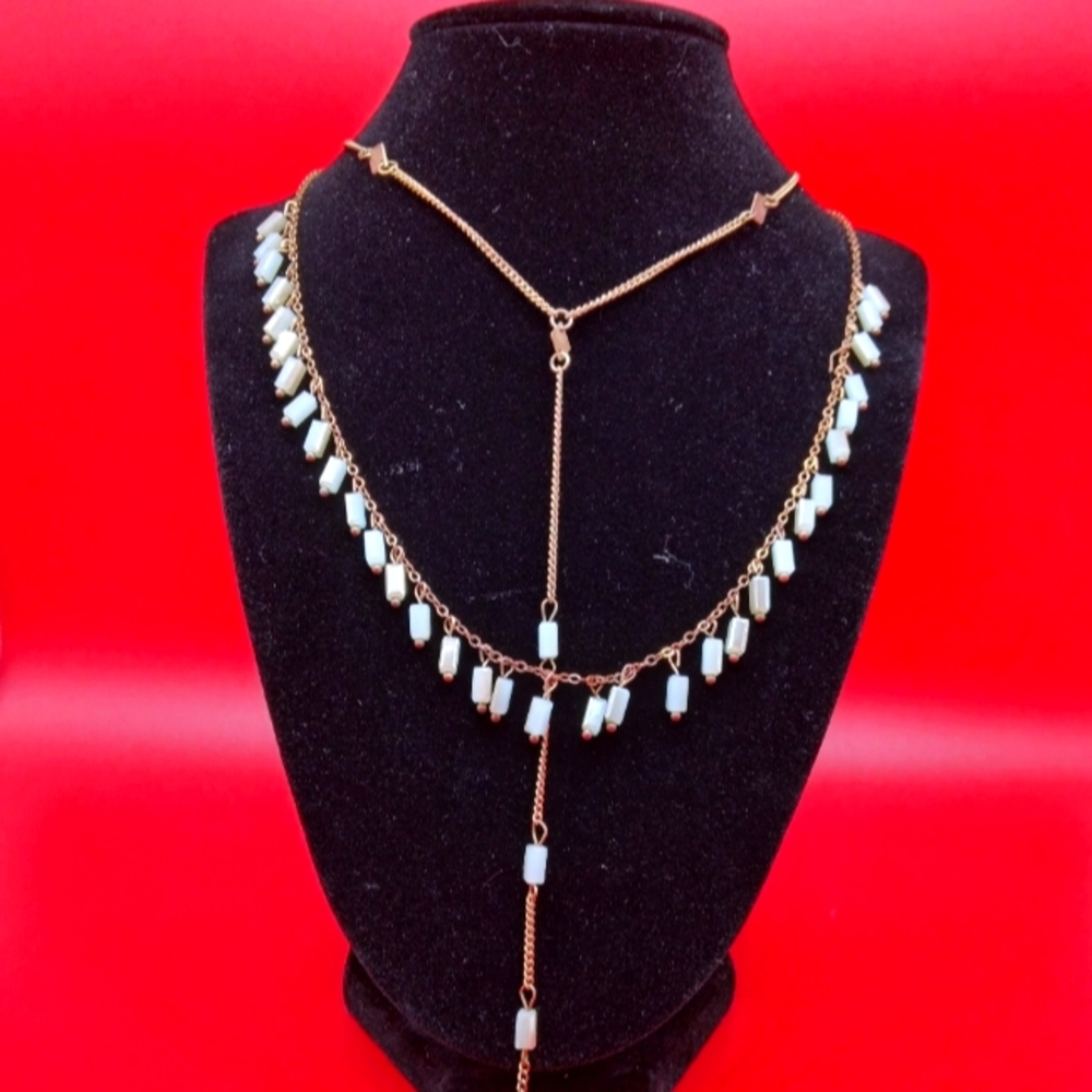 Double strand statement necklace